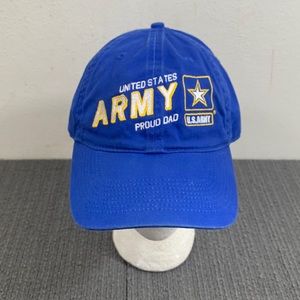 United States Army Proud Dad Baseball Hat Mens Adjustable Blue Yellow Strapback